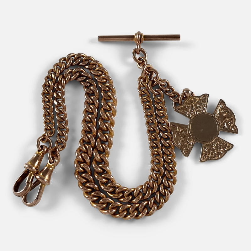a birds eye view of the 9ct gold watch chain