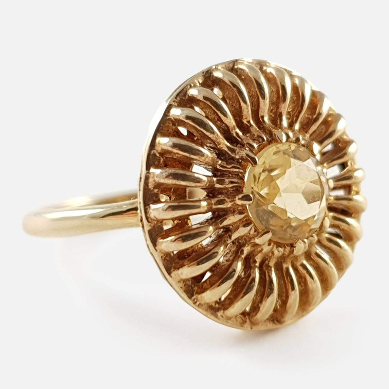 9ct Yellow Gold 0.80ct Citrine Ring Birmingham 1976 - Argentum Antiques & Collectables
