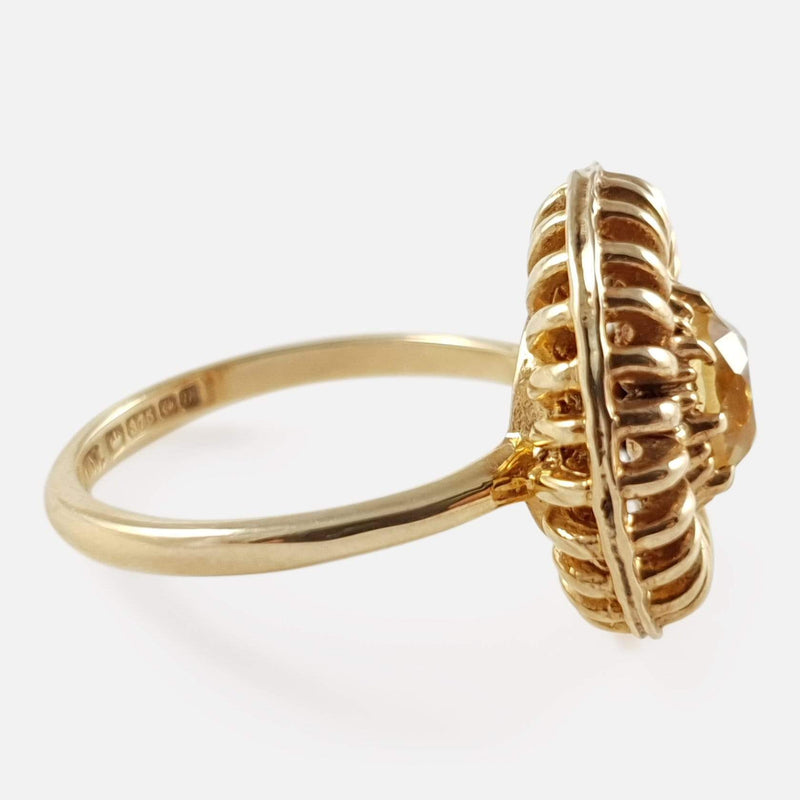 9ct Yellow Gold 0.80ct Citrine Ring Birmingham 1976 - Argentum Antiques & Collectables