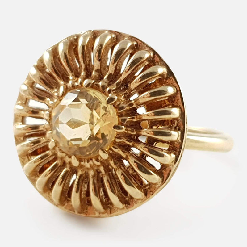 9ct Yellow Gold 0.80ct Citrine Ring Birmingham 1976 - Argentum Antiques & Collectables