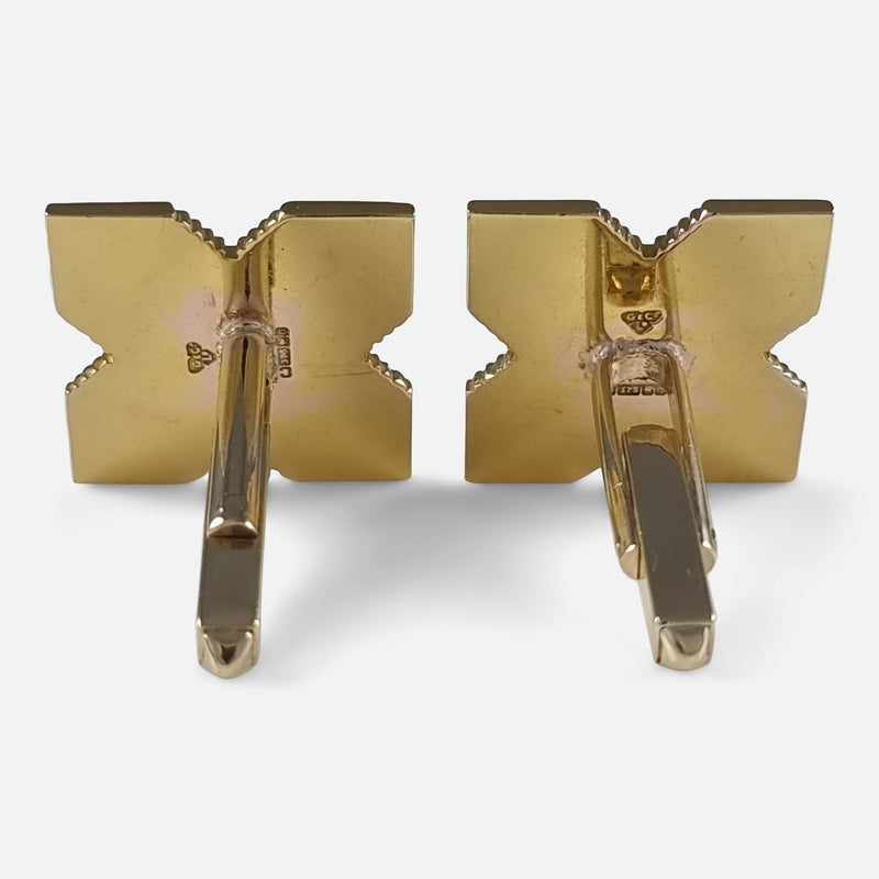 the cufflinks viewed from the back