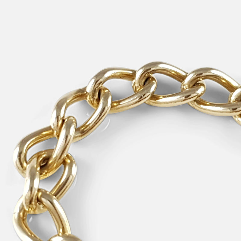 9ct Yellow Gold Curb Link Bracelet 58.2 grams - Argentum Antiques & Collectables