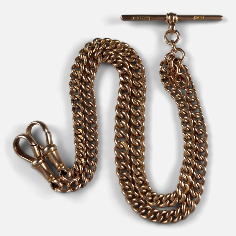 a birds eye view of the gold albert watch chain