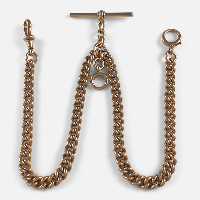 a birds eye view of the chain laid out as it was originally intended to be worn