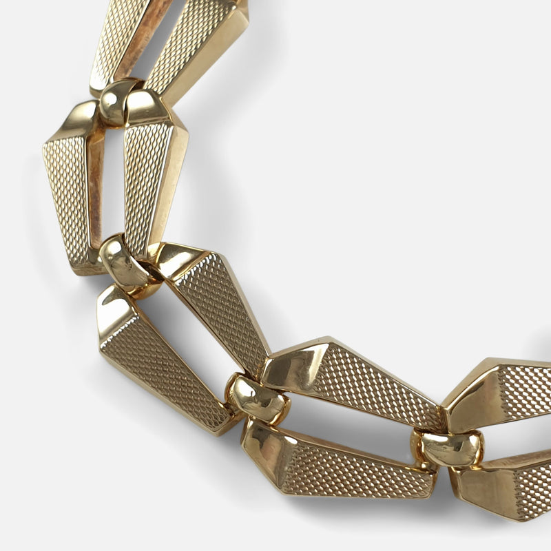 focused on a section of the bracelet links