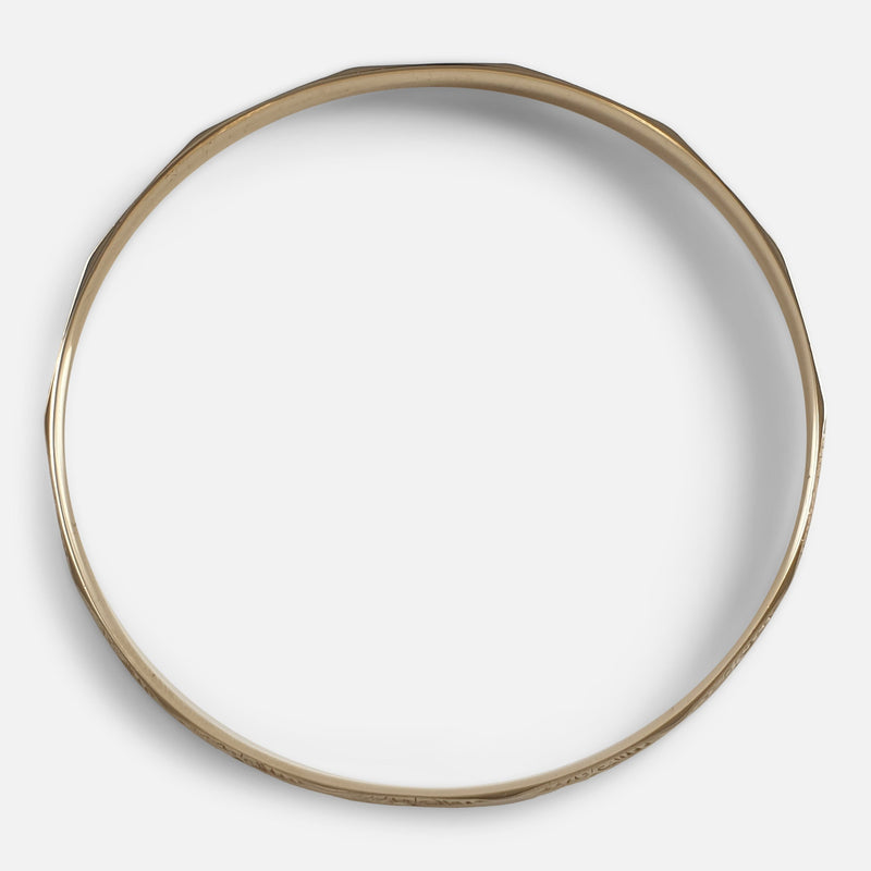 a view through the bangle from a raised position
