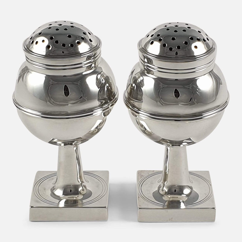 the pair of pepper casters; a view from the front