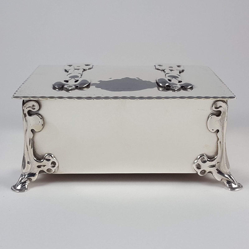 the antique casket viewed from the front