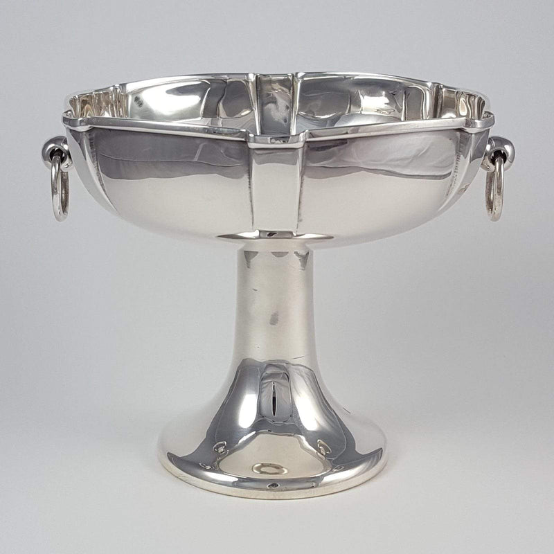 the silver bowl viewed from the front