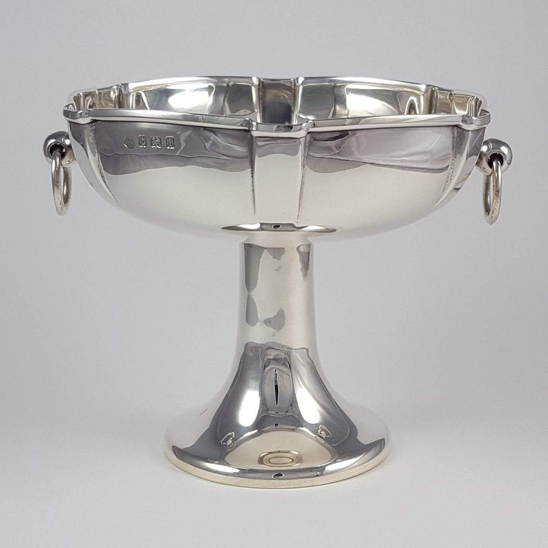 a view of the bowl with hallmarks to forefront