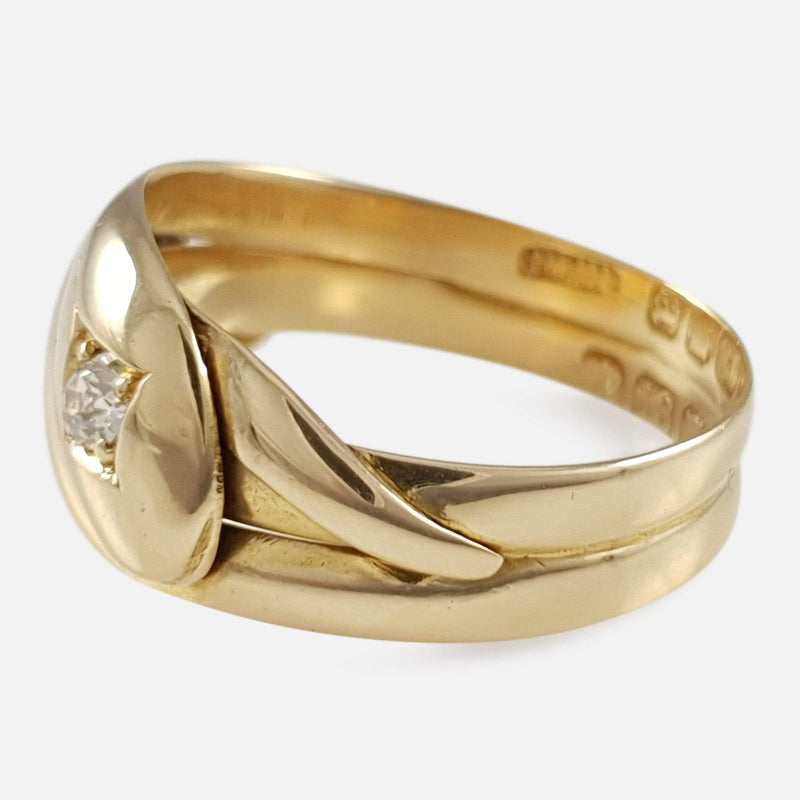 The double headed snake ring viewed from the right side on