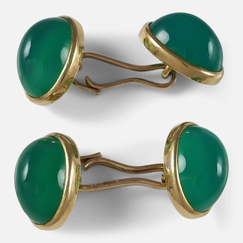 a birds eye view of the Chalcedony cufflinks