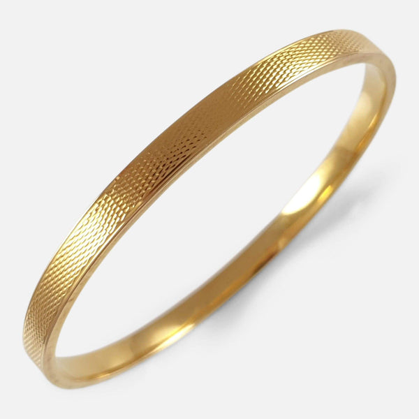 Art Deco 15ct Gold Bangle viewed diagonally