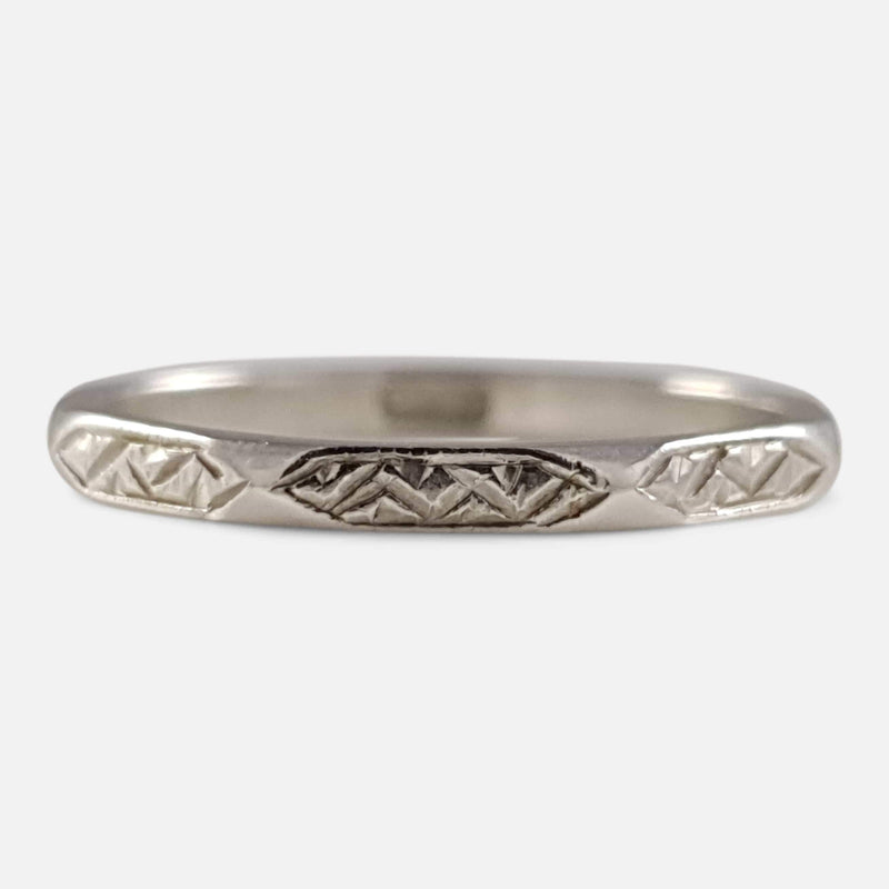 Platinum art cheap deco wedding band