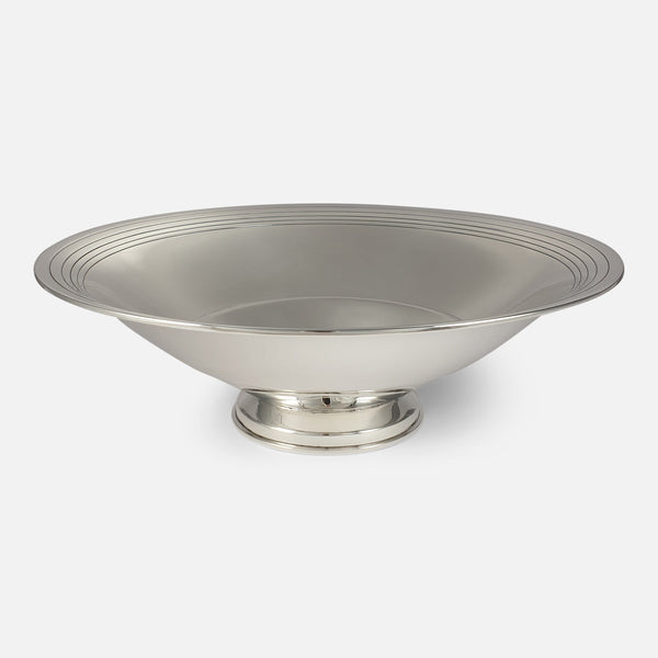 Art Deco Sterling Silver Fruit Bowl viewed from the front