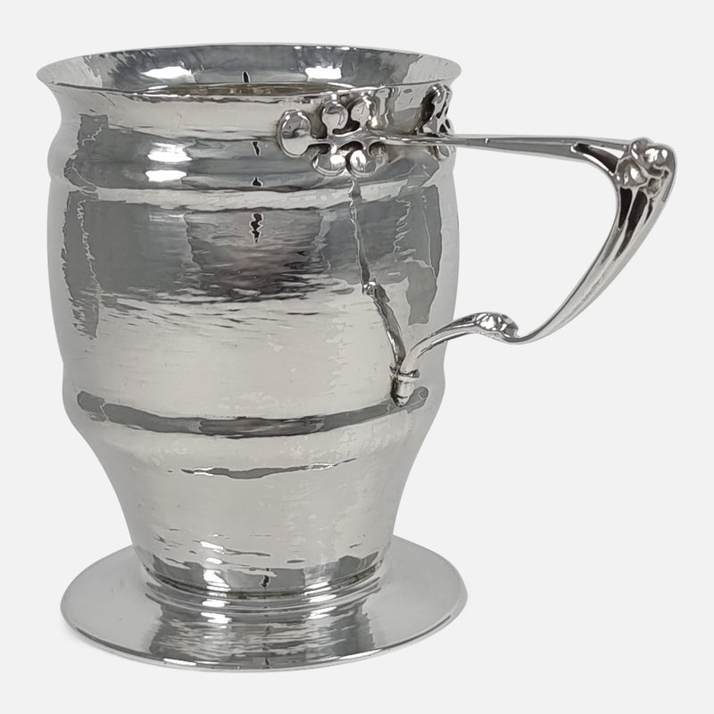 a view of the mug with handle to the right side and facing slightly forward