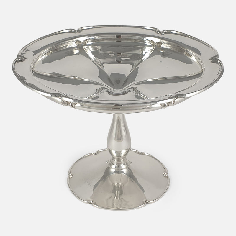 Art Nouveau Sterling Silver Tazza  viewed from the front