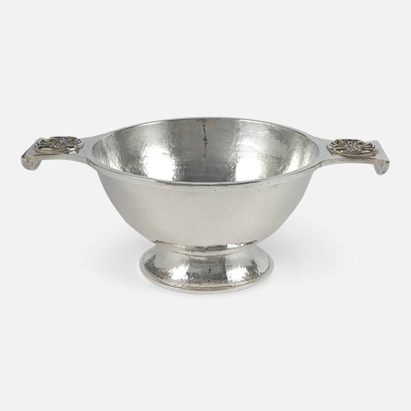 the silver Quaich viewed from a front on position