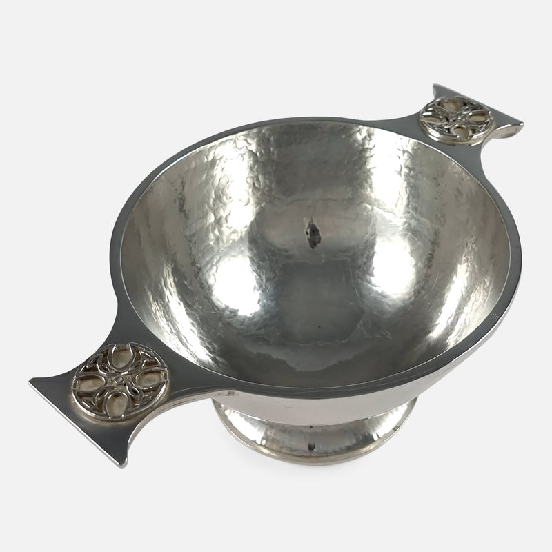 the Quaich viewed diagonally with a handle pointing towards the left