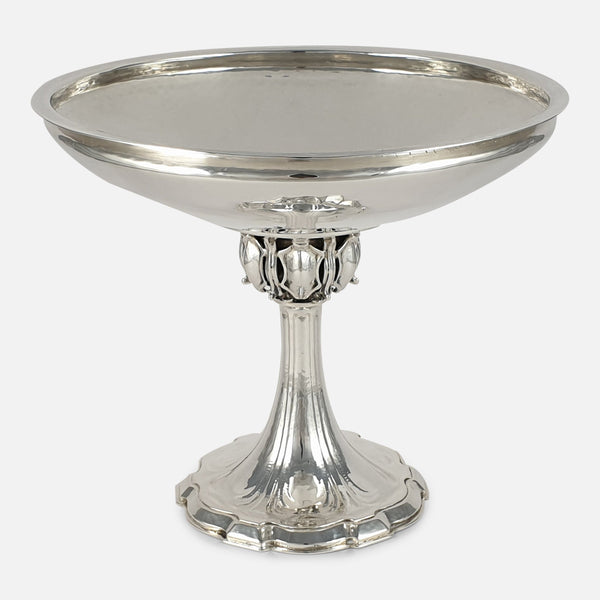 Arts and Crafts silver Tazza by Omar Ramsden viewed from the front