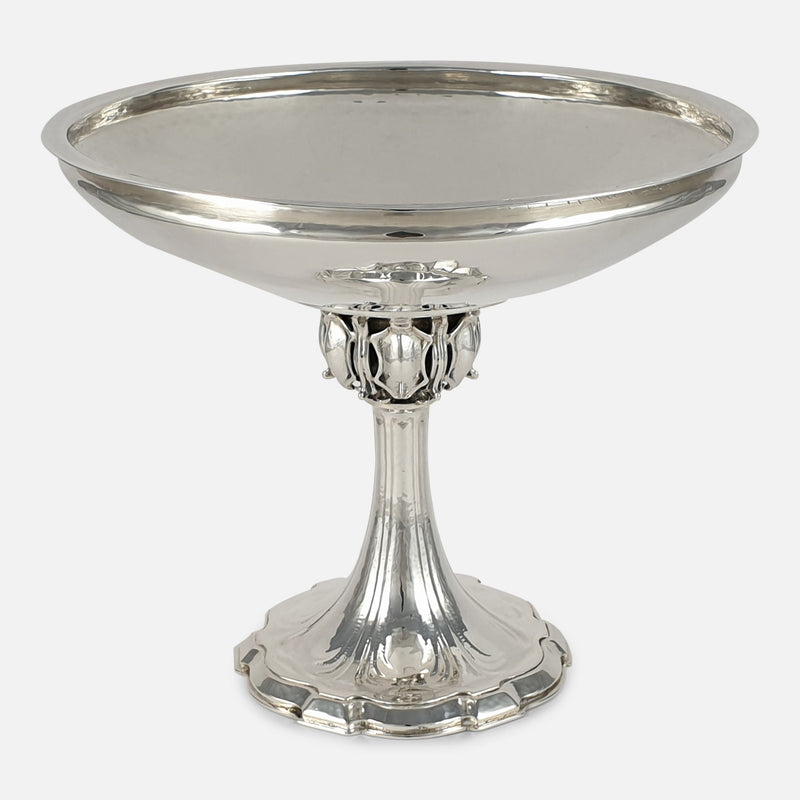 Arts and Crafts silver Tazza by Omar Ramsden viewed from the front