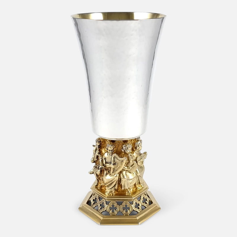 the sterling silver gilt goblet by Hector Miller for Aurum viewed from the front