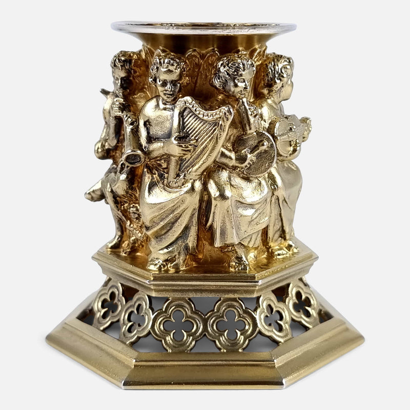focused on the silver-gilt figures