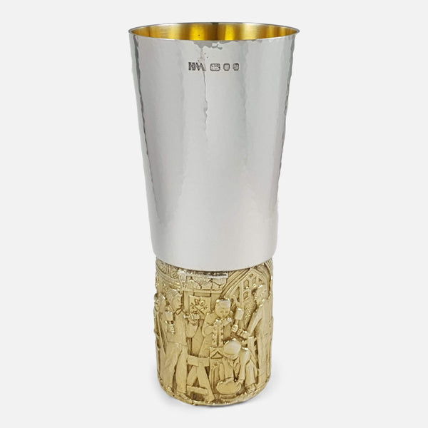 the sterling silver 'YORK MINSTER' goblet viewed from the front