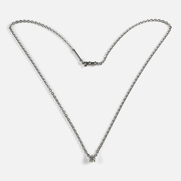 the Diamond Solitaire Necklace viewed from the front