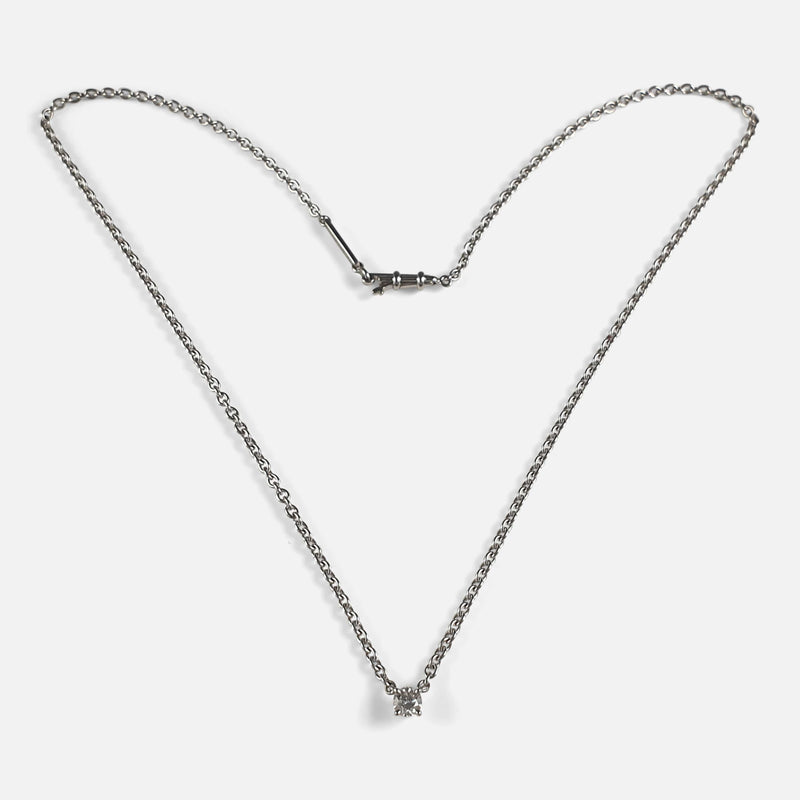 the Diamond Solitaire Necklace viewed from the front
