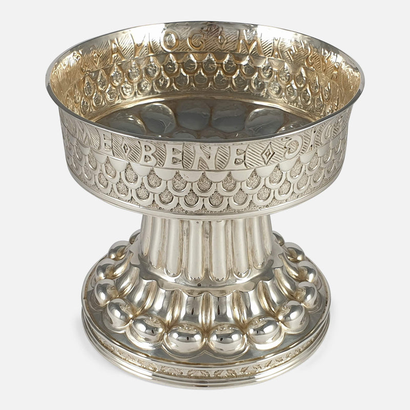 the silver cup viewed from a raised position