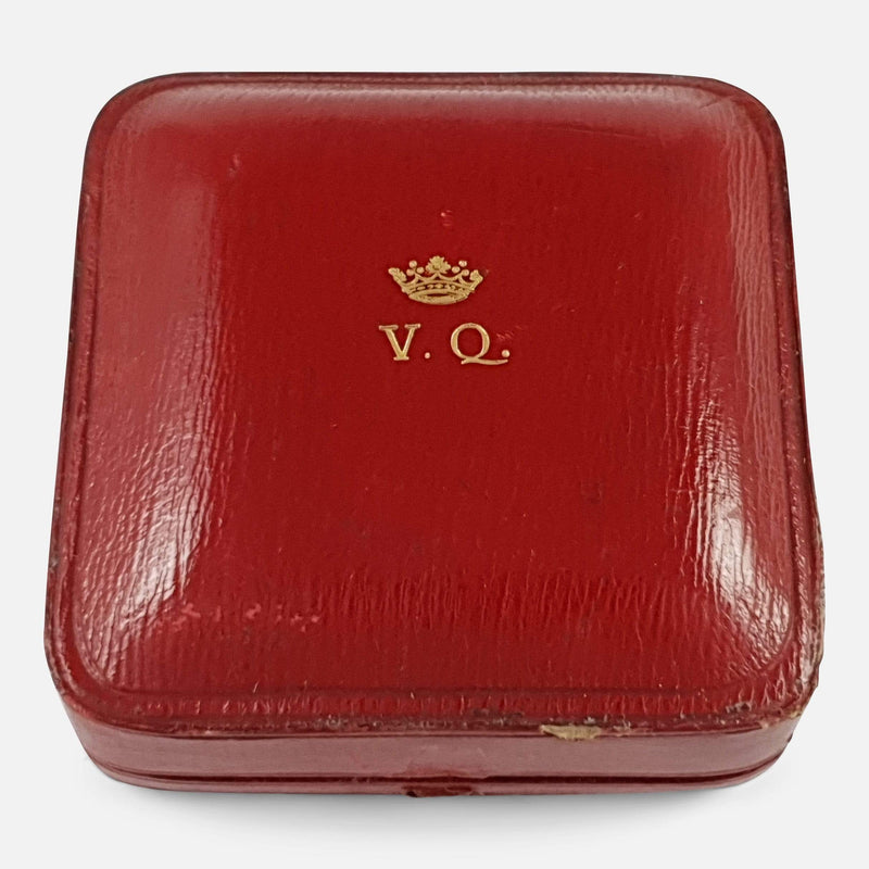 the red leather case with mongram