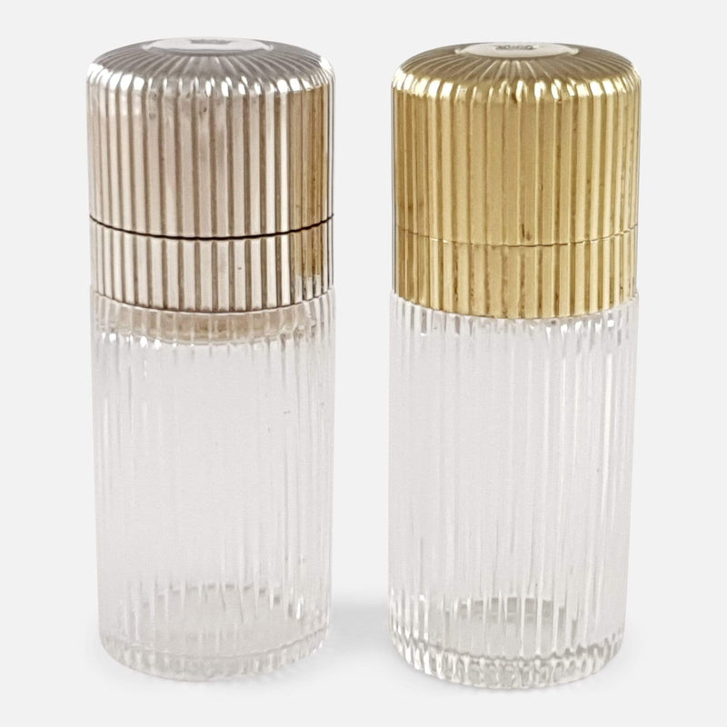 the cased pair of scent bottles facing forward