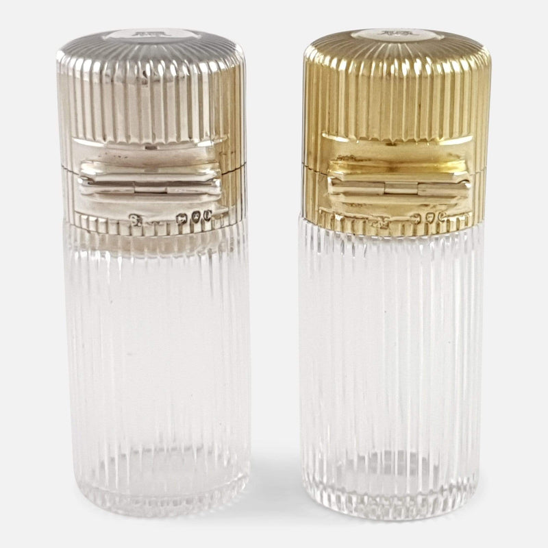 the back of the scent bottles with hinges to forefront