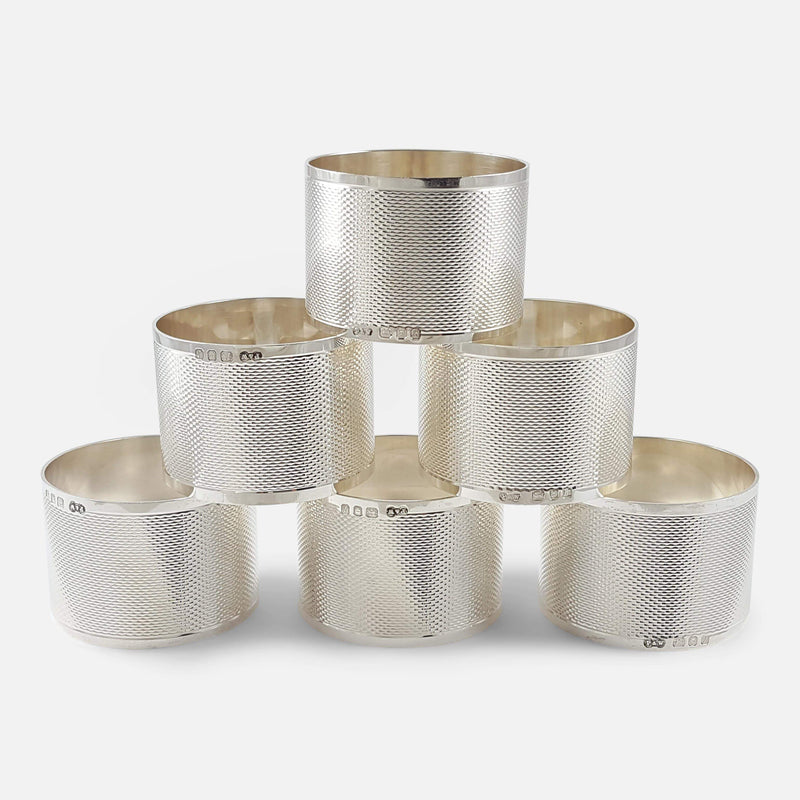 the set of 6 napkin rings stacked