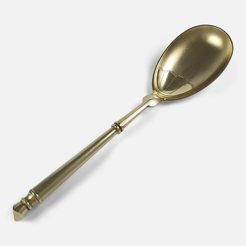 one of the serving spoons viewed diagonally