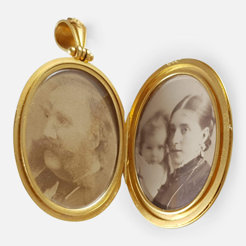 the two pictures to the inside of the locket