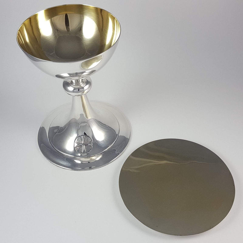 a birds eye view of the chalice and paten