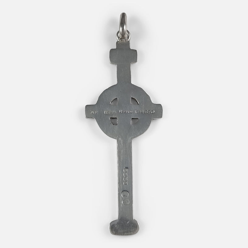 the back of the cross pendant