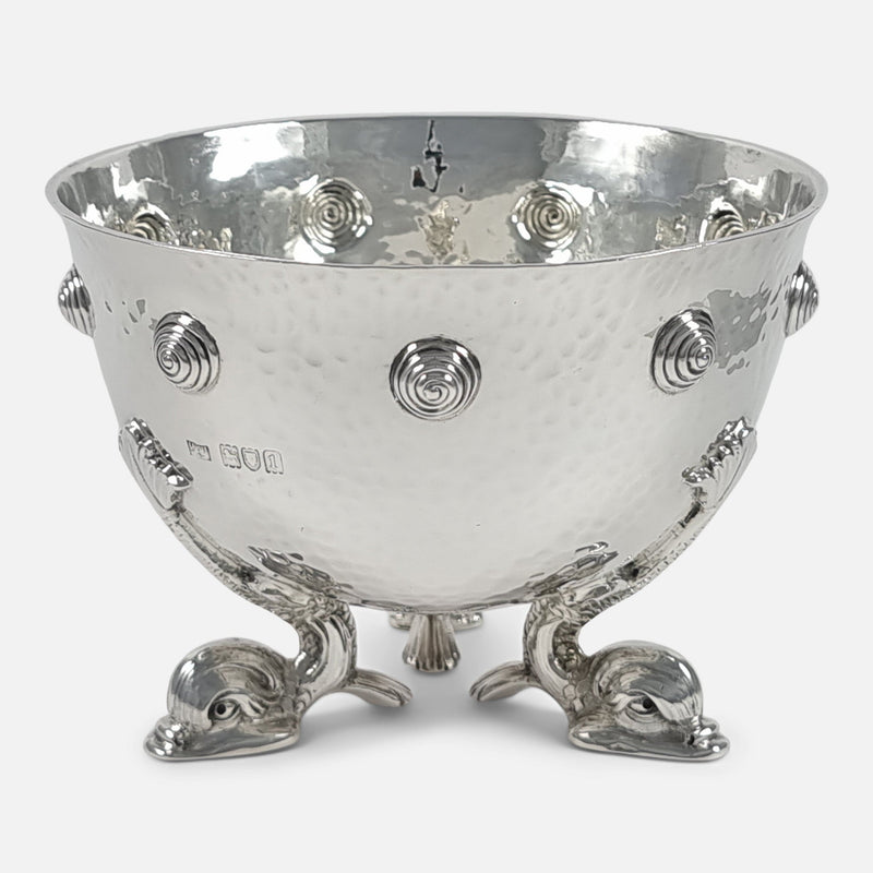 the bowl viewed with the hallmarks to the front of the bowl