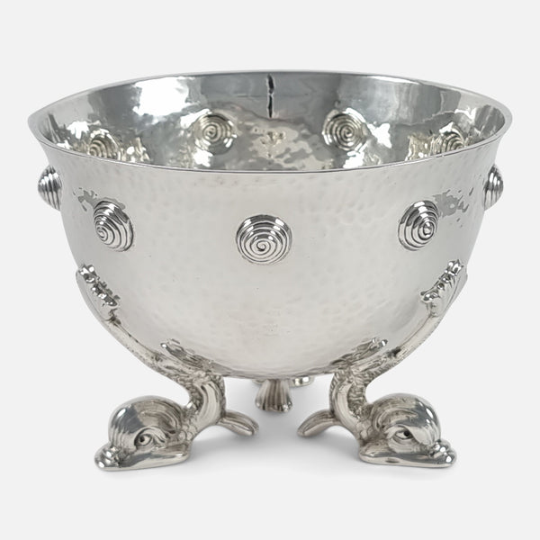 the silver bowl viewed from a slightly raised position