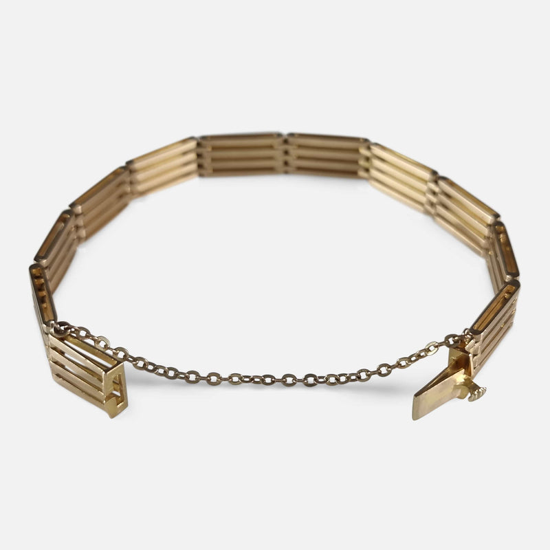 the bracelet unfastened and viewed from a raised position