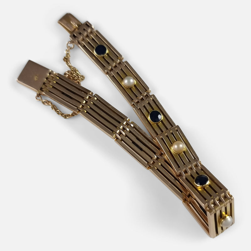 the bracelet viewed diagonally with clasp unfastened