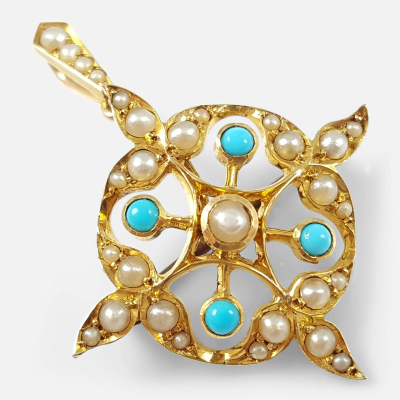 the 15ct gold pendant viewed diagonally