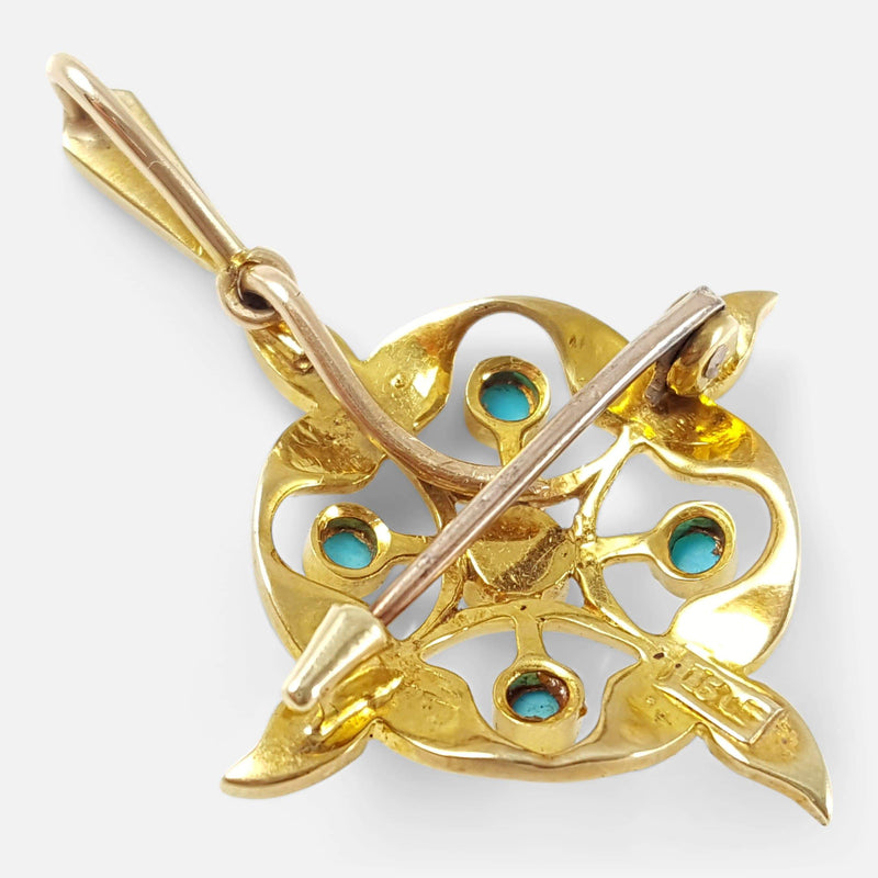 the back of the jewel viewed diagonally