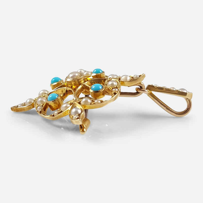 a side on view of the pendant brooch
