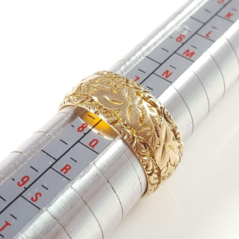 the ring viewed on a ring sizer