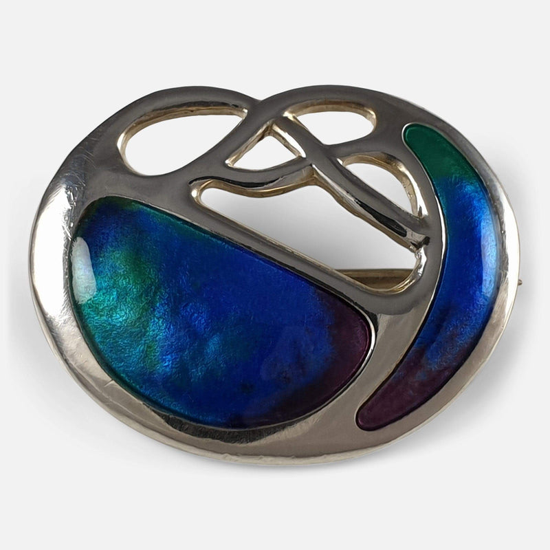 the enameled brooch viewed from the front