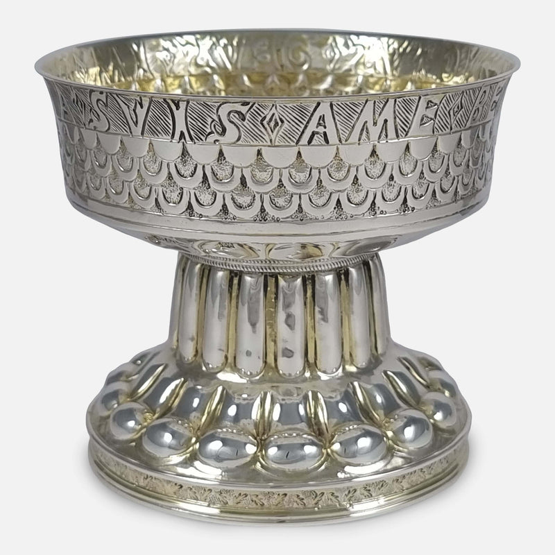 a section of the inscription to the cup in focus