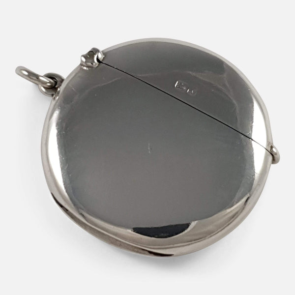 the sterling silver vesta case viewed diagonally